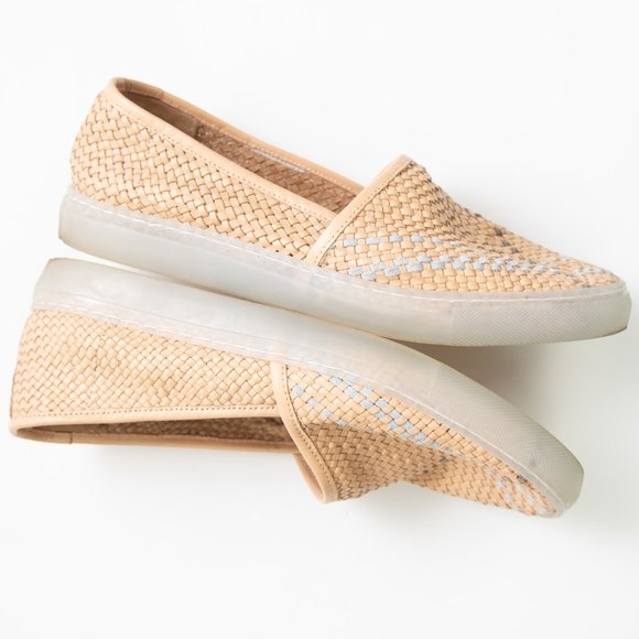 Free People Santorini Woven Sneaker Leather Slide Slip-On Shoes Tan Size 41 - Picture 5 of 7